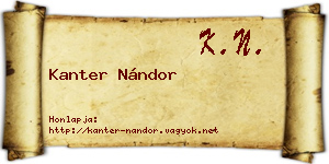 Kanter Nándor névjegykártya